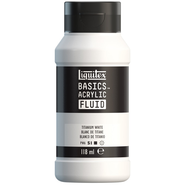 photo-Peinture acrylique - Fluide - Blanc de Titane - Liquitex - Basics Acrylic fluid - 118ml