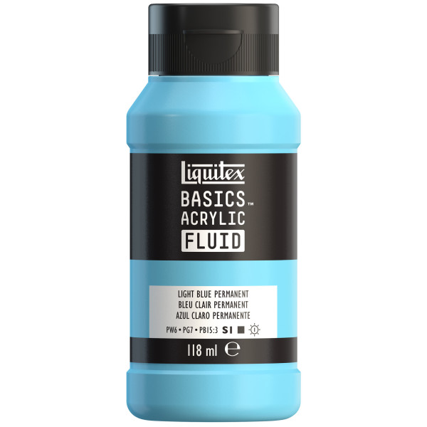 photo-Peinture acrylique - Fluide - Bleu clair permanent - Liquitex - Basics Acrylic fluid - 118ml