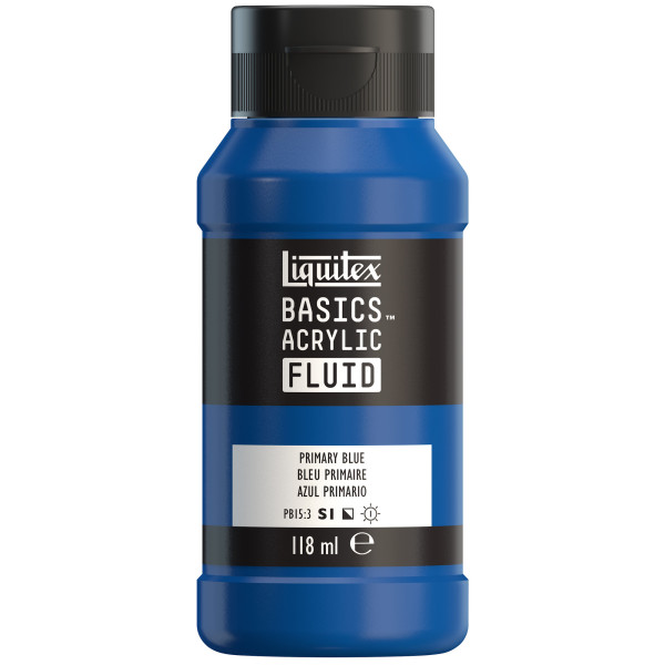 photo-Peinture acrylique - Fluide - Bleu primaire - Liquitex - Basics Acrylic fluid - 118ml
