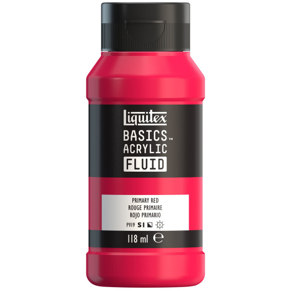 photo-Peinture acrylique - Fluide - Rouge primaire - Liquitex - Basics Acrylic fluid - 118ml