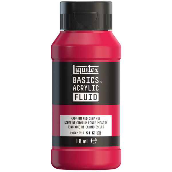 photo-Peinture acrylique - Fluide - Rouge cadmium foncé - Liquitex - Basics Acrylic fluid - 118ml
