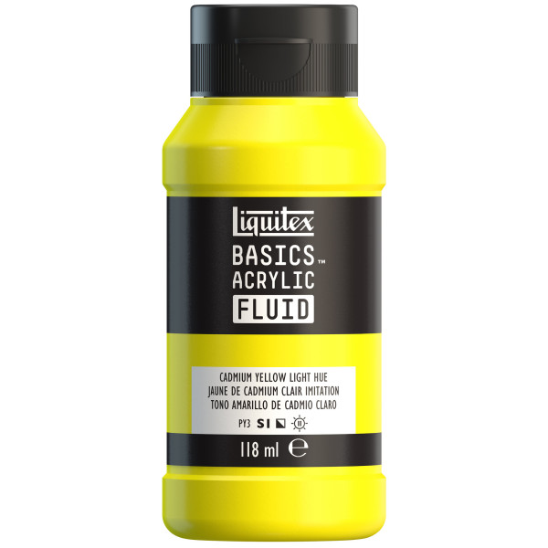 photo-Peinture acrylique - Fluide - Jaune cadmium clair - 159 - Liquitex - Basics Acrylic fluid - 118ml