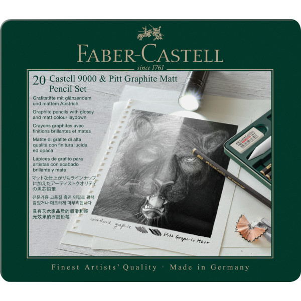 photo-Crayons graphite - Dessin - Esquisse - Faber-Castell - Pitt Graphie Mate - Boite 20