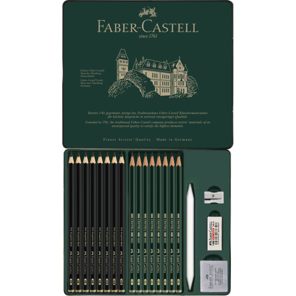 Crayons graphite - Dessin - Esquisse - Faber-Castell - Pitt Graphie Mate - Boite 20