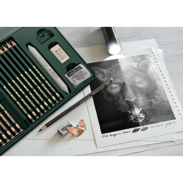Crayons graphite - Dessin - Esquisse - Faber-Castell - Pitt Graphie Mate - Boite 20