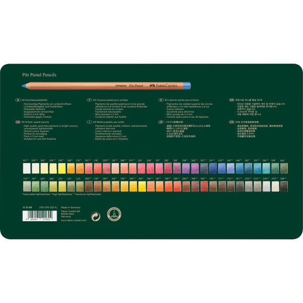 Crayons de couleur - Pastel - Faber-Castell - Pitt Pastel - Boite 60