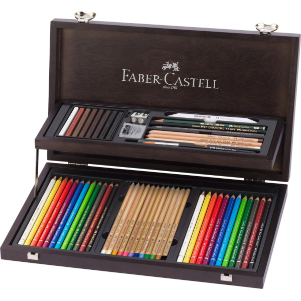 photo-Crayons couleurs - Beaux-Arts - Faber-Castell - Coffret bois