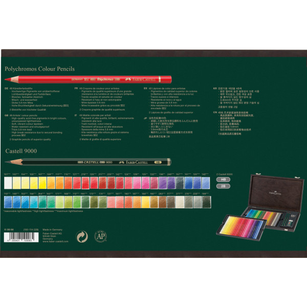 Crayons de couleurs - Faber-Castell - Polychromos - Coffret 48 couleurs