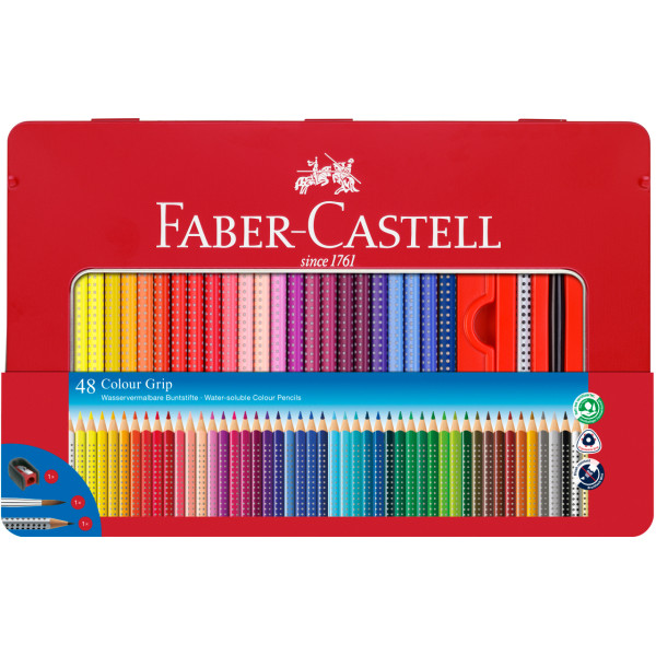 photo-Crayons de couleur - Coloriage - 48 couleurs - Faber-Castell - Color Grip