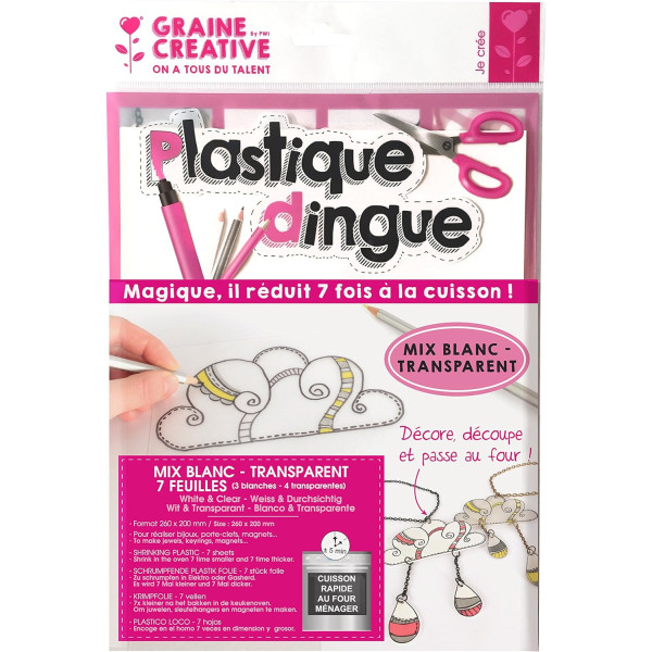 photo-Feuilles de plastique dingue - Plastique fou - Transparent et blanc - 26x20cm