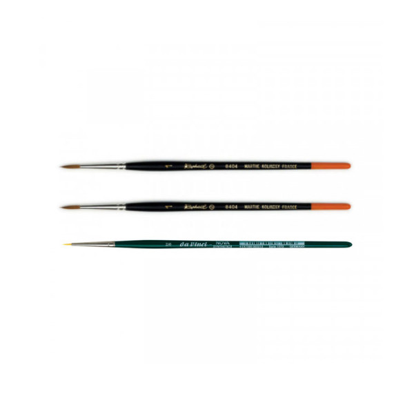 photo-Lot de 3 pinceaux ronds - Kolinsky S Raphaël - Da Vinci Nova
