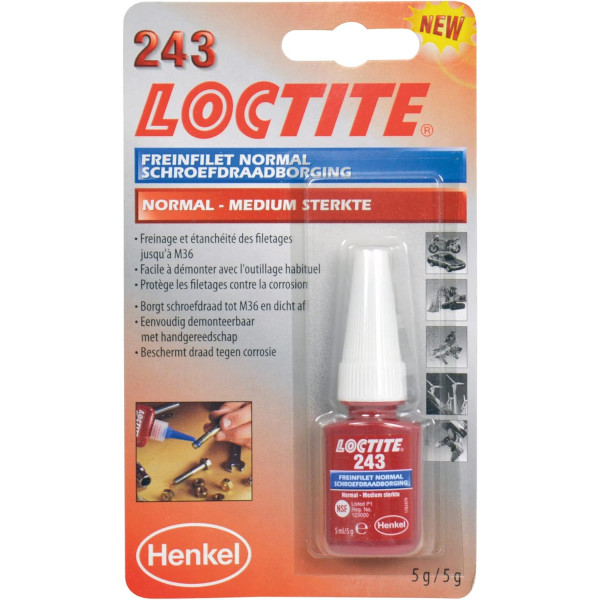 Freinfilet fort - Sécurise et scelle boulons, écrous - Evité les vibrations - Loctite 243
