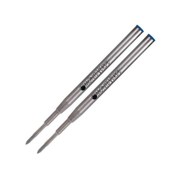 photo-Recharges pour stylo gel - Montblanc - Bleu - Pointe fine - Lot de 2 recharges