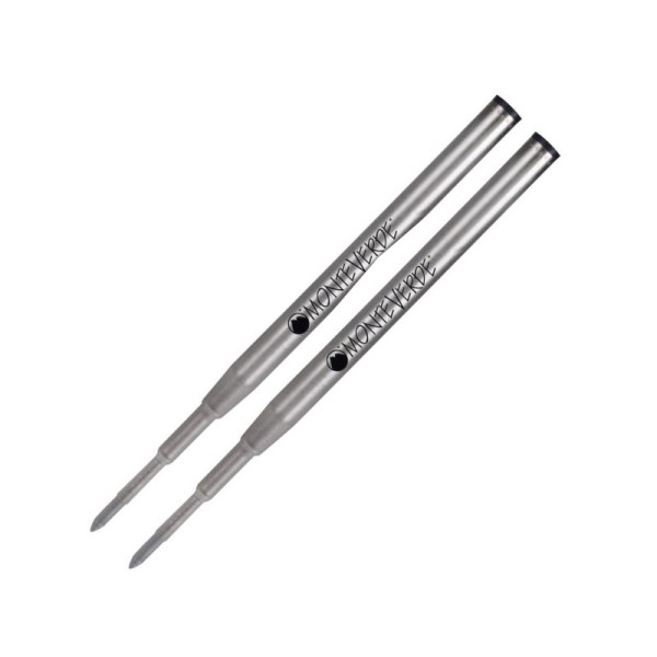 photo-Recharges pour stylo gel - Montblanc - Noir - Pointe fine - Lot de 2 recharges