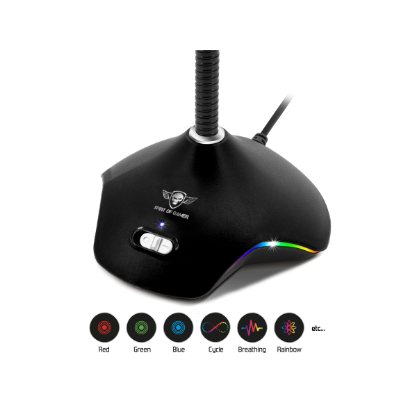Microphone - Flexible 360° - Rétroéclairé - PC/MAC - Spirit of Gamer - EKO300