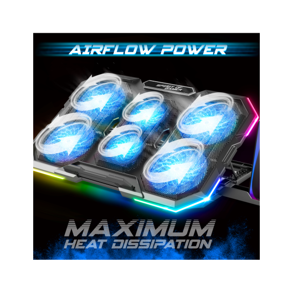 Refroidisseur - Pour ordinateur portable - Compatible de 10 à 17 pouces - Rétroéclairé - Spirit of Gamer - AIRBLADE 700