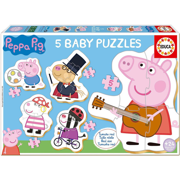 photo-Puzzle - 3, 4 et 5 pièces - Peppa Pig - Enfant - Dès 24 mois - Educa