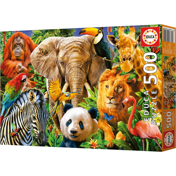Puzzle - 500 pièces - Les animaux sauvages - 48x34cm - Educa