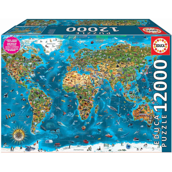 photo-Puzzle - 12 000 pièces - Les merveilles du monde - 214x156 cm - Educa