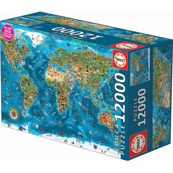 Puzzle - 12 000 pièces - Les merveilles du monde - 214x156 cm - Educa