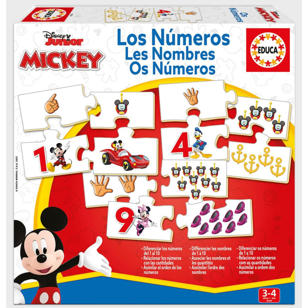photo-Jeu - Les nombres - Mickey - Enfant - 3 à 4 ans - Appendre les nombres - Educa