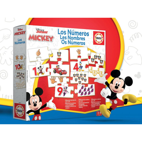 Jeu éducatif - Les nombres - Mickey - Enfant - 3 à 4 ans - Appendre les nombres - Educa