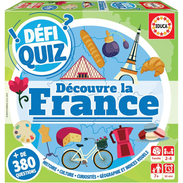 photo-Jeu - Défi quiz - Découvre la France - Questions réponses - Pour la famille - Educa