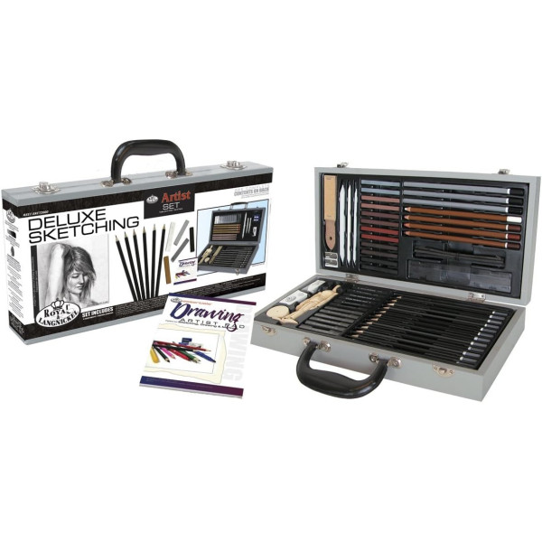 Coffret - Crayons couleurs et graphite - Esquisse et dessin - 58 pièces - Royal & Langnickel