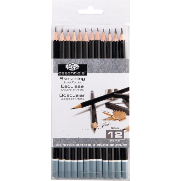 photo-Pochette - 12 crayons graphite - Dessin et esquisse - Assortiment - Royal & Langnickel