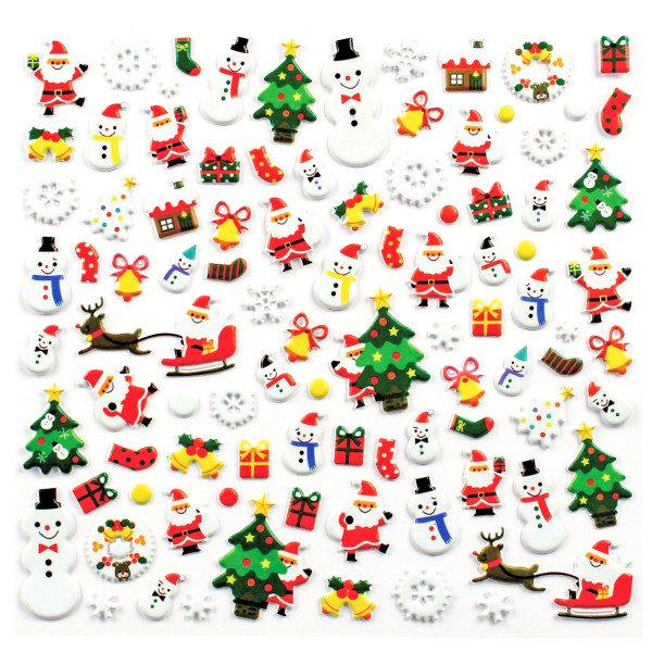 photo - Stickers 3D - Thème noël - Caoutchouc - 93 pièces - Ctop