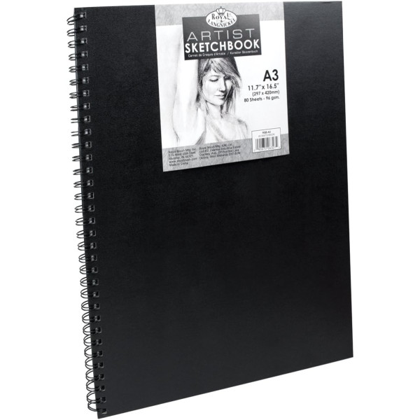 photo-Carnet à dessin - A3 - Avec spirales - 80 feuilles - 110g - Royal Langnickel