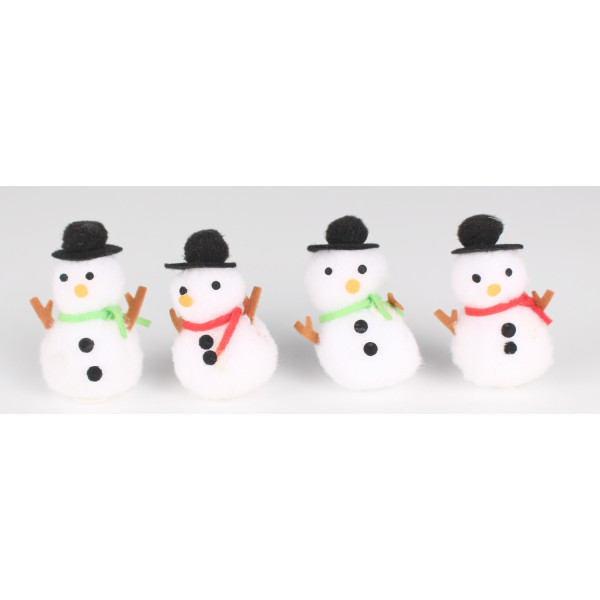 Photo - 4 pompons - Feutrine - Bonhommes de neige - Ctop