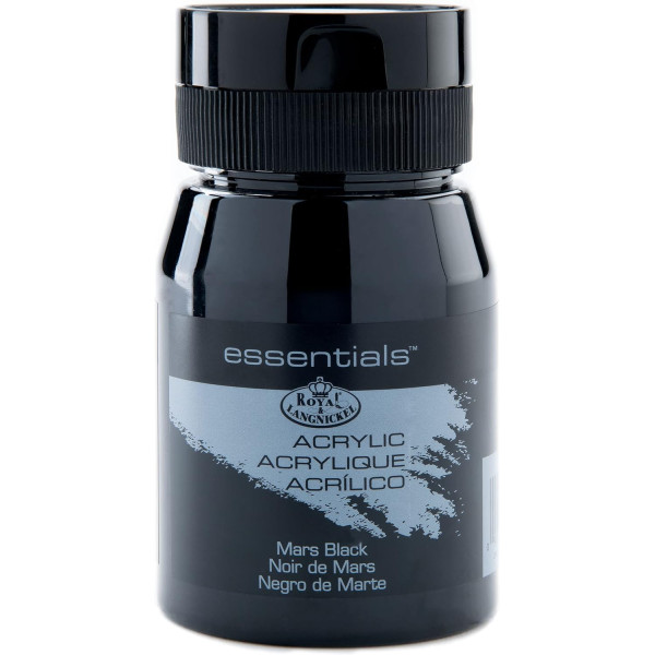 photo-Peinture acrylique - Noir Mars Black - Fine et étude - Pot de 500ml - Royal Langnickel