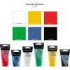 Peinture acrylique - Fine et étude - Couleurs primaires - 6 tubes 120ml - Royal Langnickel