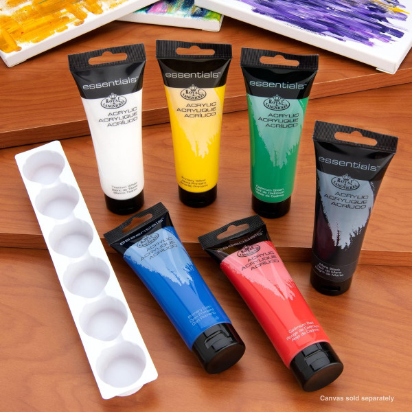 Peinture acrylique - Fine et étude - Couleurs primaires - 6 tubes 120ml - Royal Langnickel
