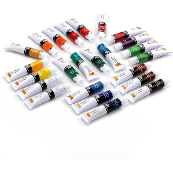 Gouache - 24 tubes de 12ml - Assortiment de couleurs - Royal & Langnickel