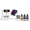 Encre acrylique - Liquitex - Kit de pouring - Couleurs profondes - 3x30ml + médium de lissage