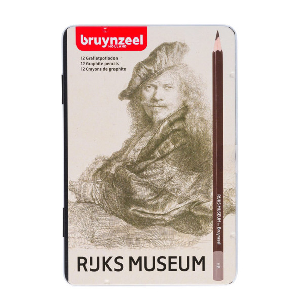 photo-Crayons graphite - Croquis - Dessin - Boîte métal de 12 - 2H à 9B - Rijksmuseum - Rembrandt van Rijn