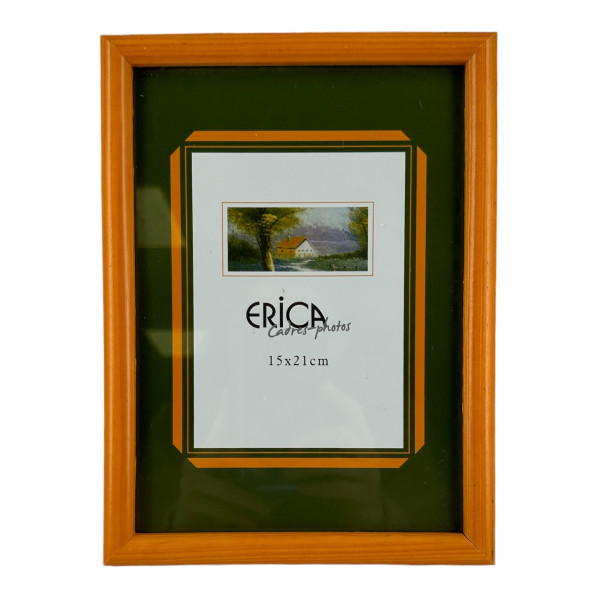 photo-Cadre photo - Pour photo 15x21cm - Bois - Orange - A suspendre ou à poser