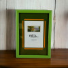 Cadre photo - Pour photo 15x21cm - Bois - Vert - A suspendre ou à poser
