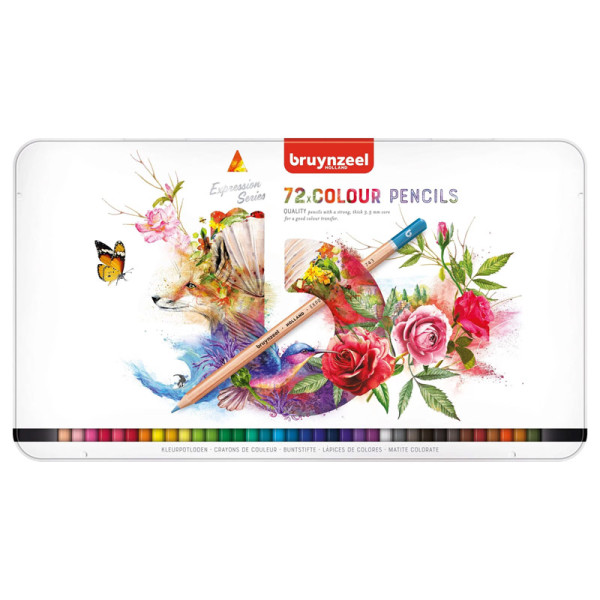 photo-Crayons de couleur - Expression - Beaux-arts - Boîte métal 72 couleurs - Bruynzeel