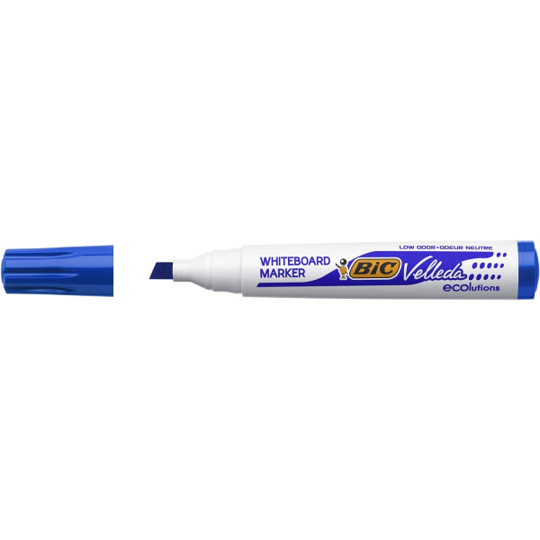 Lot de 12 marqueurs effaçable - Velleda 1751 - Bleu - Bic - Pointe moyenne biseautée