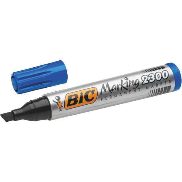 Lot de 12 marqueurs - Indélébile - Permanent - Bleu - Marking 2300 - Bic