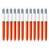 photo-Lot de 12 stylos bille - 4 Couleurs - Pointe Fine - Corps Orange