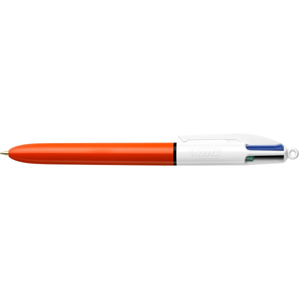 Lot de 12 stylos bille - 4 Couleurs - Pointe Fine - Corps Orange