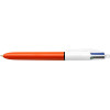 Lot de 12 stylos bille - 4 Couleurs - Pointe Fine - Corps Orange