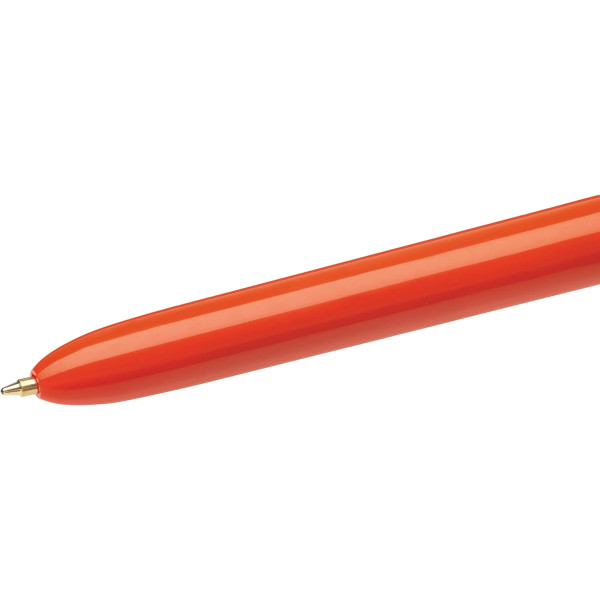 Lot de 12 stylos bille - 4 Couleurs - Pointe Fine - Corps Orange