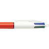 Lot de 12 stylos bille - 4 Couleurs - Pointe Fine - Corps Orange