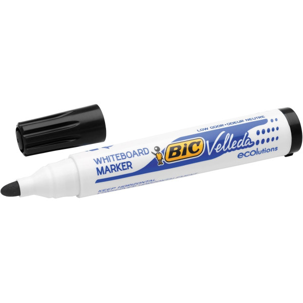 Lot de 12 marqueurs effaçable - Velleda 1701 - Noir - Bic - Pointe moyenne conique