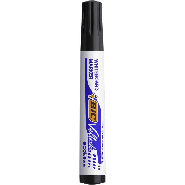 Lot de 12 marqueurs effaçable - Velleda 1701 - Noir - Bic - Pointe moyenne conique